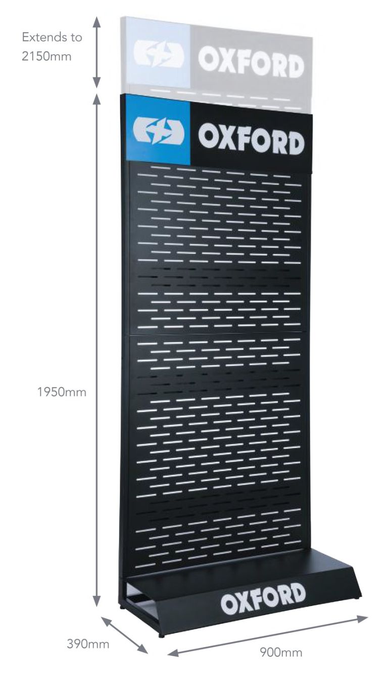 Prezentačné stena s rastrom pre drôtový program jednostranná pre umiestnenie ku zdi, OXFORD (čierna, 900x390x2150 mm)