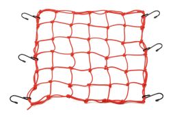 Pružná batožinová sieť s kovovými háčiky, Daytona (40 x 40 cm, červená)