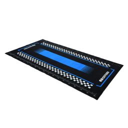 Textilné koberec pod motocykel PITLANE SUZI BLUE L, OXFORD (svetle modrá/černá, rozmer 200 x 100 cm, spĺňajúce předpisy FIM)