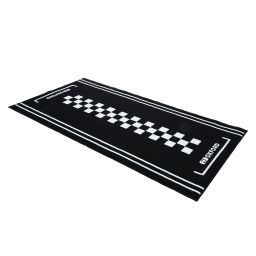 Textilné koberec pod motocykel CAFE L, OXFORD (bílá/černá, rozmer 200 x 100 cm, spĺňajúce předpisy FIM)