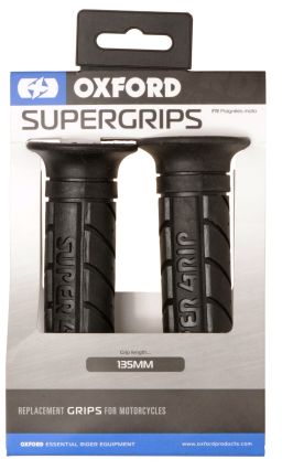 Gripy Super grips, OXFORD (čierna guma, dĺžka gripu 125 mm, na riadidlá o priemeru 22 mm)
