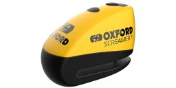 Zámok kotúčové brzdy SCREAMER 7, OXFORD (integrovaný alarm, žlutý/černý, priemer čapu 7 mm)