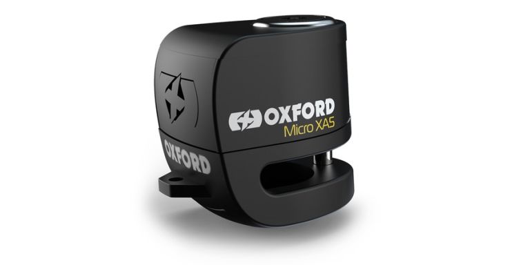 Zámok kotúčové brzdy Micro XA5, OXFORD (integrovaný alarm, čierny, priemer čapu 5,5 mm)
