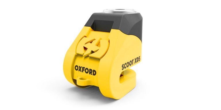 Zámok kotúčové brzdy Scoot XD5, OXFORD (žlutý/černý, priemer čapu 6 mm)