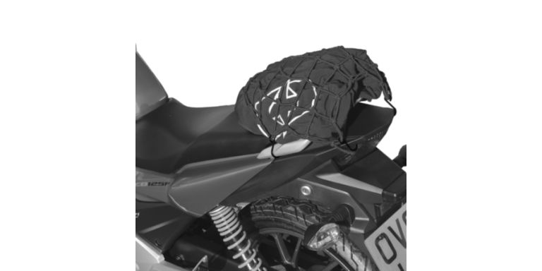 Pružná batožinová sieť pre motocykle, OXFORD (38 x 38 cm, černá/reflexní)