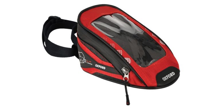Tankbag na motocykel M1R Micro, OXFORD (černý/červený, objem 1 l)