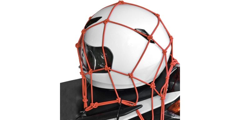 Pružná batožinová sieť pre motocykle, OXFORD (30x30 cm, červená)