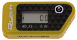 Merač motohodín bezdrôtový s nulovatelným počítadlom, Q-TECH (žltý)