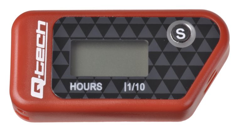 Merač motohodín bezdrôtový s nulovatelným počítadlom, Q-TECH (červený)