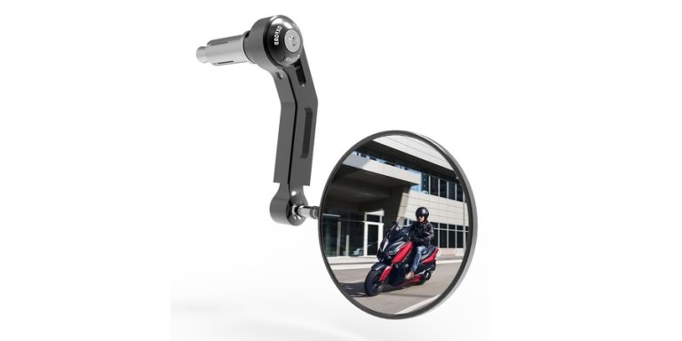 Spätné zrkadlo univerzálny do koncov riadidiel Premium ALU, OXFORD (čierne, priemer zrkadlá 94 mm) aplikácie P