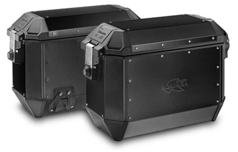 Sada bočných kufrů K-MISSION - 36l, KAPPA (čierne, hliník, 49,5x38,7x24,6 cm)