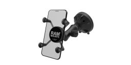 Kompletné sestava univerzálneho držiaku mobilního telefónu X-Grip s prísavkou na sklo, rameno 70 mm, RAM Mounts