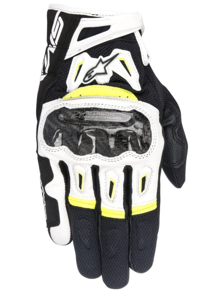 Rukavice SMX-2 AIR CARBON, ALPINESTARS (černé/bílé/žluté fluo) 2025