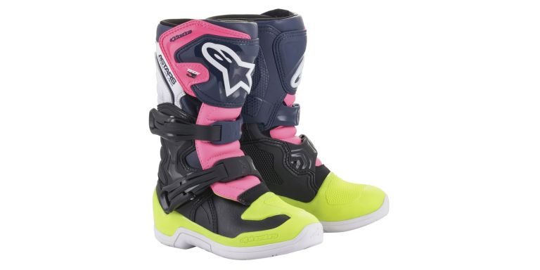 Topánky TECH 3S KIDS, ALPINESTARS, detské (černá/modrá/růžová/žlutá fluo)