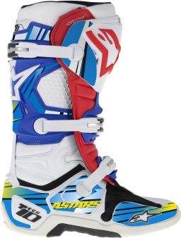 Sada polepov pre topánky TECH 10 model 2014 až 2018, ALPINESTARS (modrá/světle modrá/žlutá)
