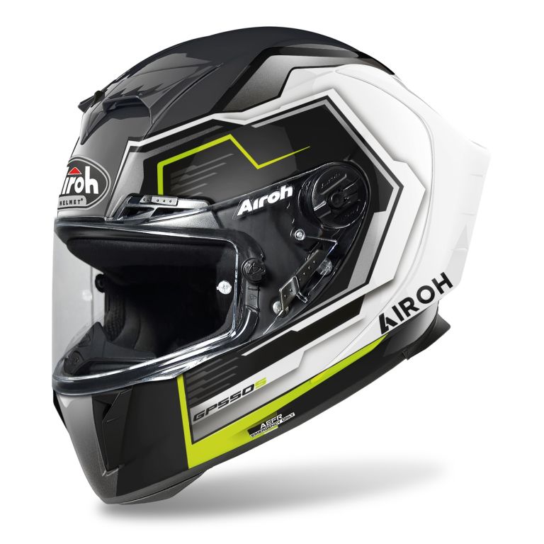 Prilba GP 550 S Rush, AIROH (lesklá bílá/žlutá) 2023