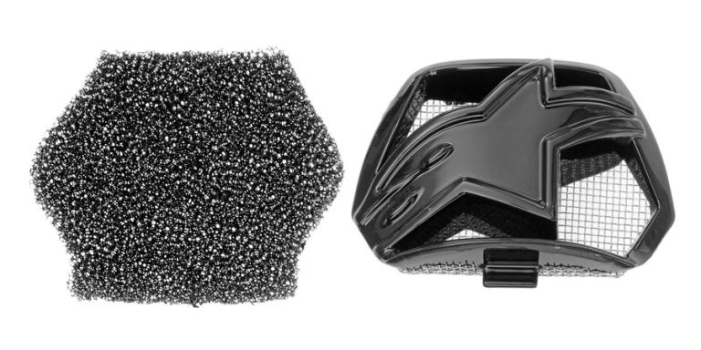 Kryt bradové ventilácia pre prilby SUPERTECH S-M10 a S-M8, ALPINESTARS (čierna, vr. uhlíkového filtra, verzia ECE 22.05)