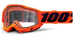 ACCURI 2, 100% Enduro Moto okuliare Orange, číre Dual plexi