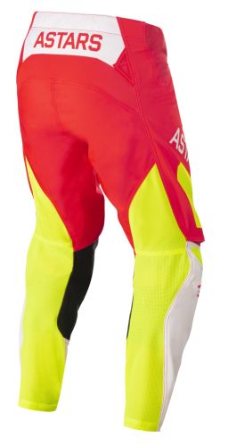 Nohavice TECHSTAR FACTORY, ALPINESTARS (červená fluo/bílá/žlutá)