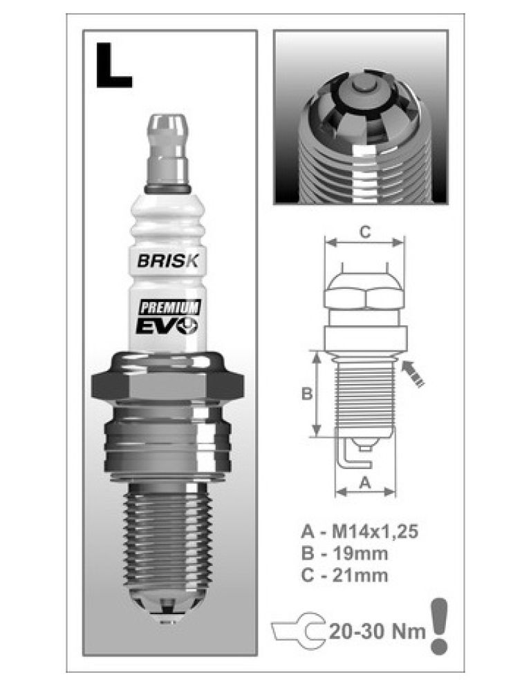 Zapaľovacie sviečka LR15SXC rad Premium EVO , BRISK - Česká Republika