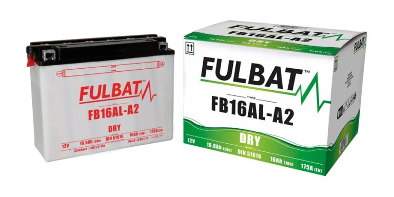 Batérie 12V, YB16AL-A2, 16Ah, 210A, konvenčné 207x71x164 FULBAT (vr. balenie elektrolytu)