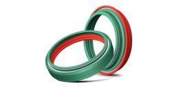 Simering + prachovka do pr. vidlica (45 x 58 x 11,2 mm, Showa 45 mm, DC), SKF (zeleno-červené)