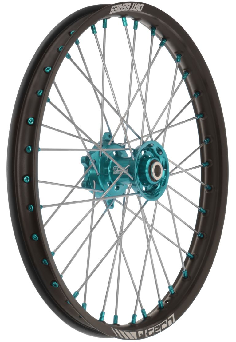 Predné kolo kompletné (21" x 1,6") HUSQVARNA, Q-TECH (čierny ráfek, modrý stred)