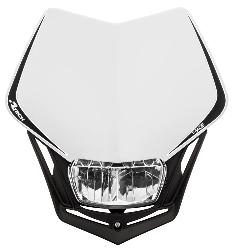 UNI predné maska vrátane svetlá V-Face FULL LED, RTECH (bílá/černá)
