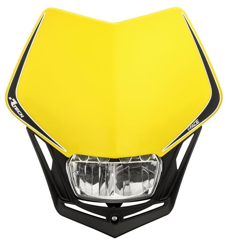 UNI predné maska vrátane svetlá V-Face FULL LED, RTECH (žlutá/černá)