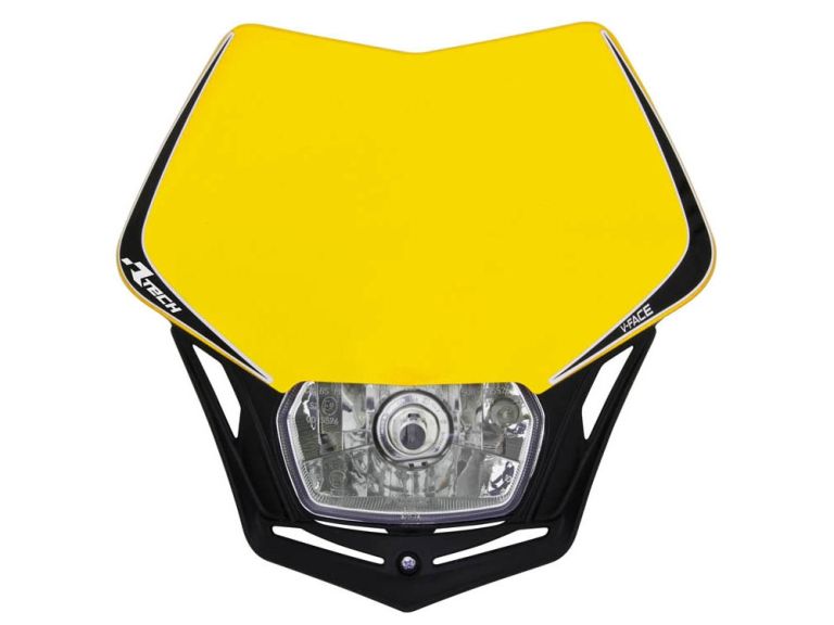 UNI predné maska vrátane svetlá V-Face, RTECH (žlto-čierna)