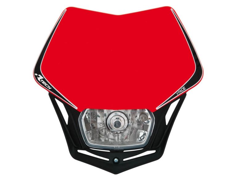 UNI predné maska vrátane svetlá V-Face, RTECH (červeno-čierna)