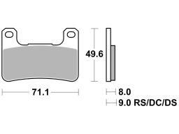 Brzdové doštičky, BRAKING (semi metalická zmes CM66) 2 ks v balenie