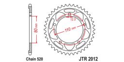 Oceľová rozeta pre sekundárne reťazy typu 520, JT (42 zubov)