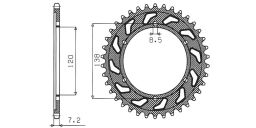 Oceľová rozeta pre sekundárne reťazy typu 525, SUNSTAR (40 zubov)