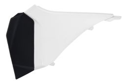 Bočný kryt vzduchového filtra ľavý KTM, RTECH (bielo-čierny)
