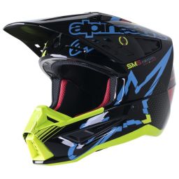 Prilba S-M5 ACTION, ALPINESTARS (žltá fluo/černá/modrá/tmavě červená)