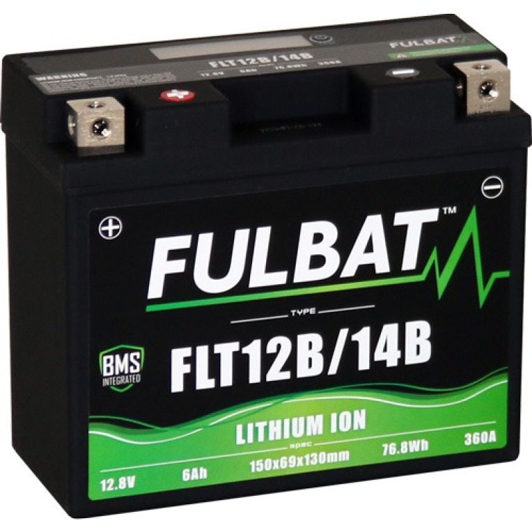 Lítiová batérie& LiFePO4 YT12B-BS, YT14B-BS FULBAT& 12V, 6Ah, 360A, hmotnosť 0,82 kg, 150x69x130