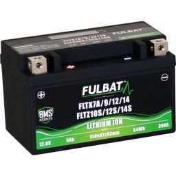 Lítiová batérie& LiFePO4& YTX7A-BS, YTZ14S-BS& FULBAT& 12V, 5Ah, 300A, hmotnosť 0,85 kg, 150x87x93
